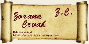 Zorana Crvak vizit kartica